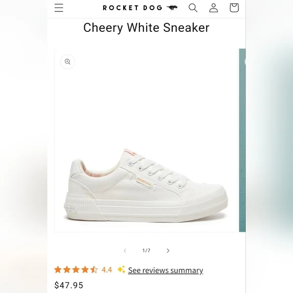 Rocket Dog Cheery White Sneakers  Sz 8.5 - Picture 2 of 12